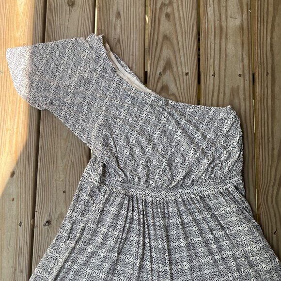 Anthropologie Maeve Jumpsuit L Jamie Print One-Shoulder Wide Leg Romper Sz Large - Picture 6 of 12